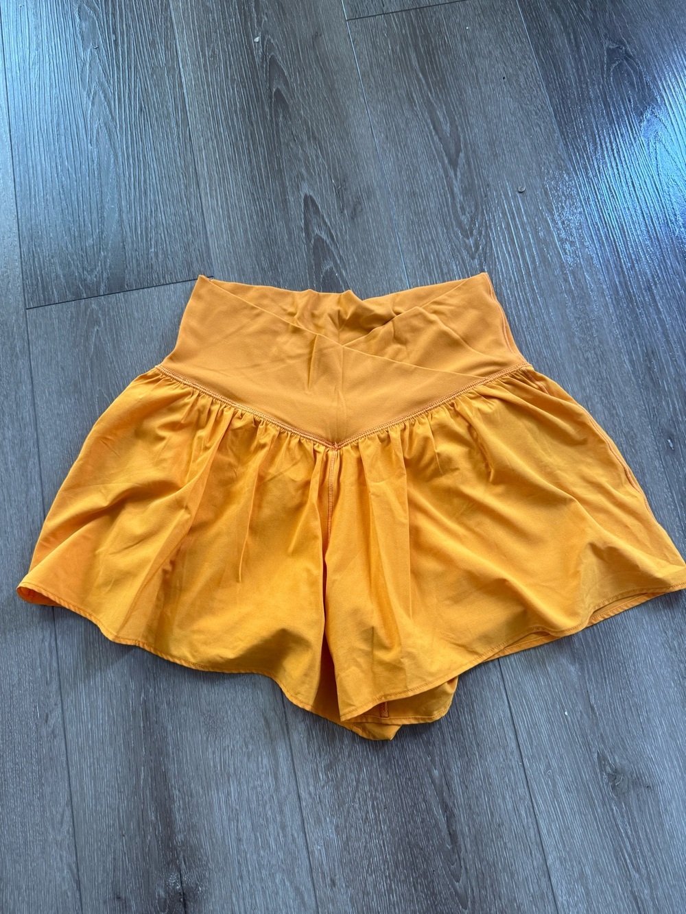 aerie Orange High-Waist Flow Shorts